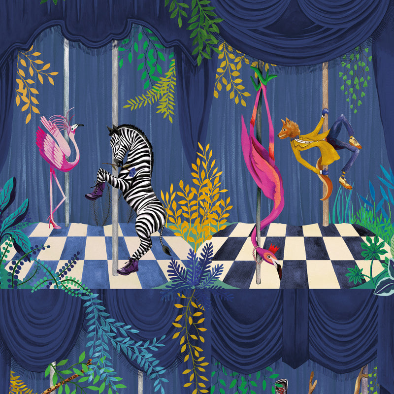BMGI006/03A Creature Club Blue Velvet Wallpaper by Brand McKenzie