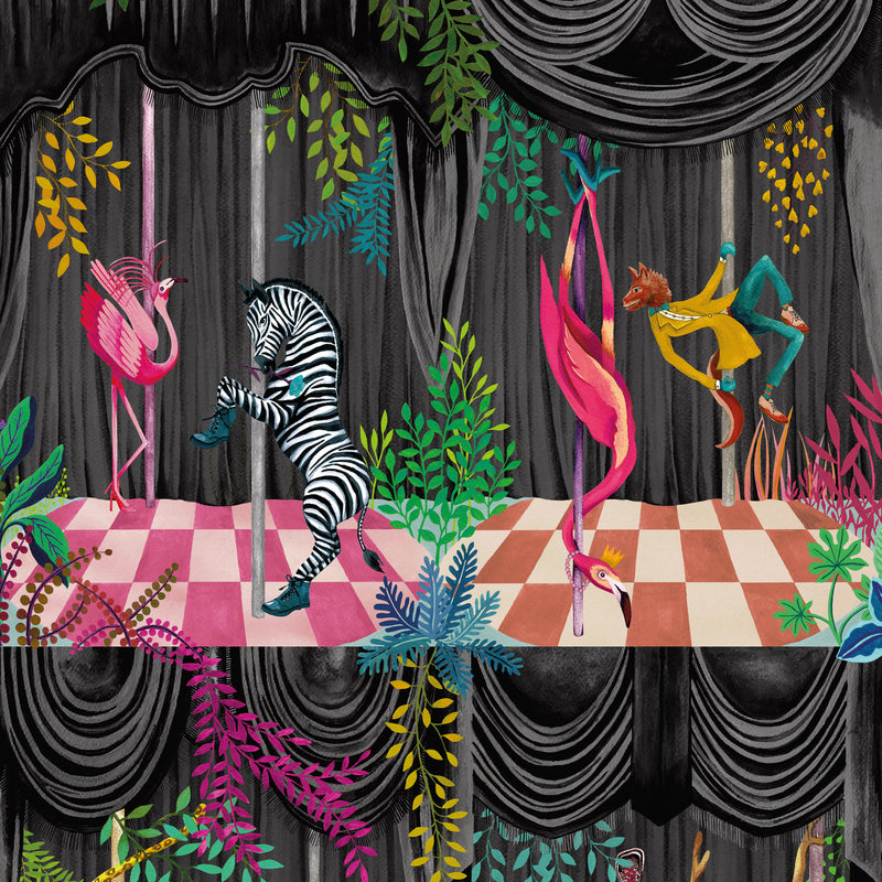 BMGI006/03C Creature Club Slate Black Wallpaper by Brand McKenzie