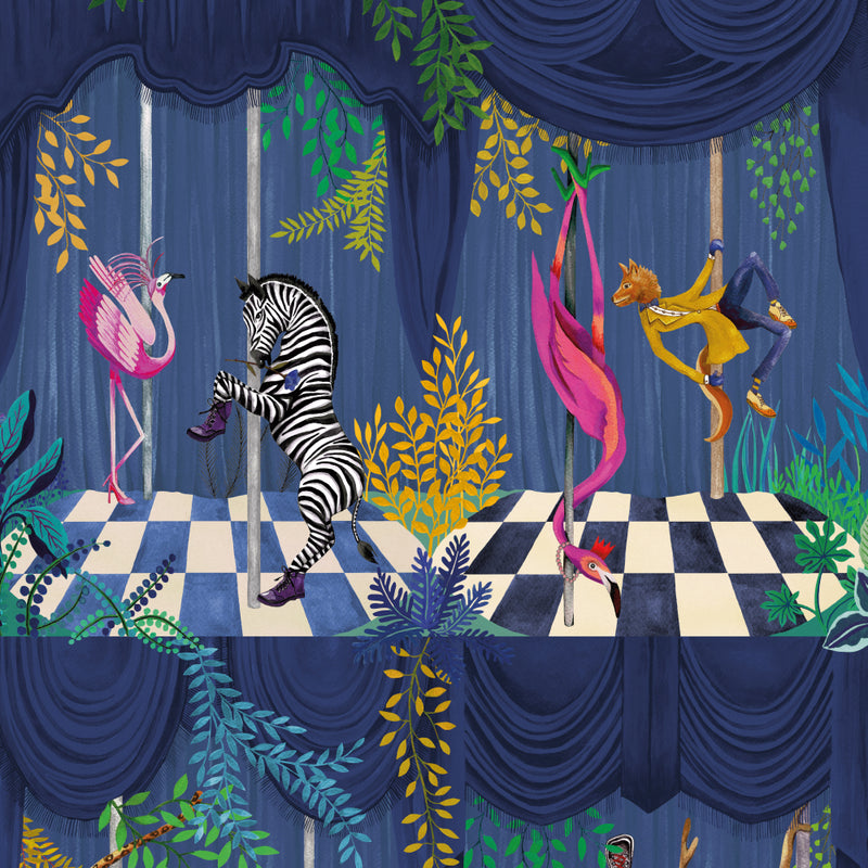 BMGI006/03A Creature Club Blue Velvet Wallpaper by Brand McKenzie