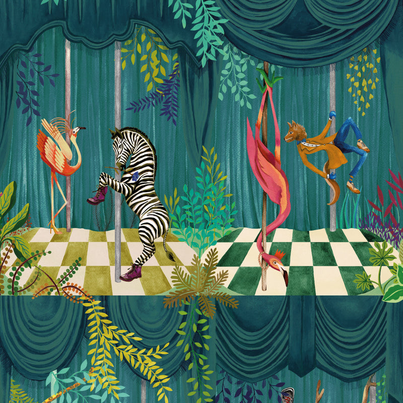 BMGI006/03B Creature Club Emerald Wallpaper by Brand McKenzie