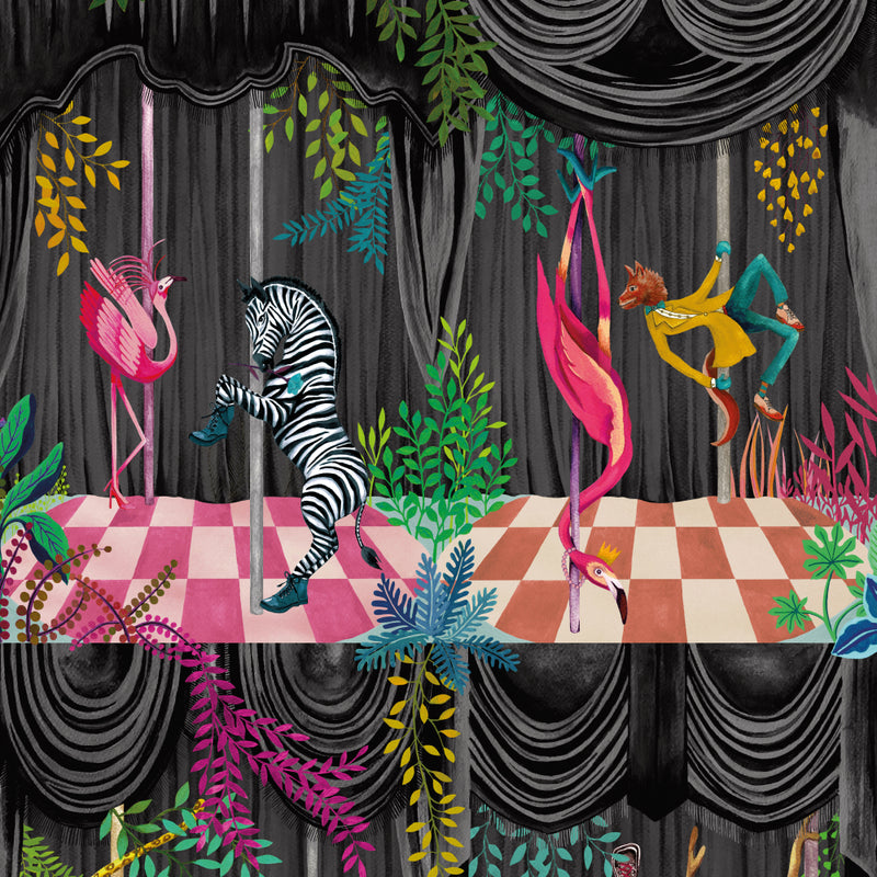 BMGI006/03C Creature Club Slate Black Wallpaper by Brand McKenzie