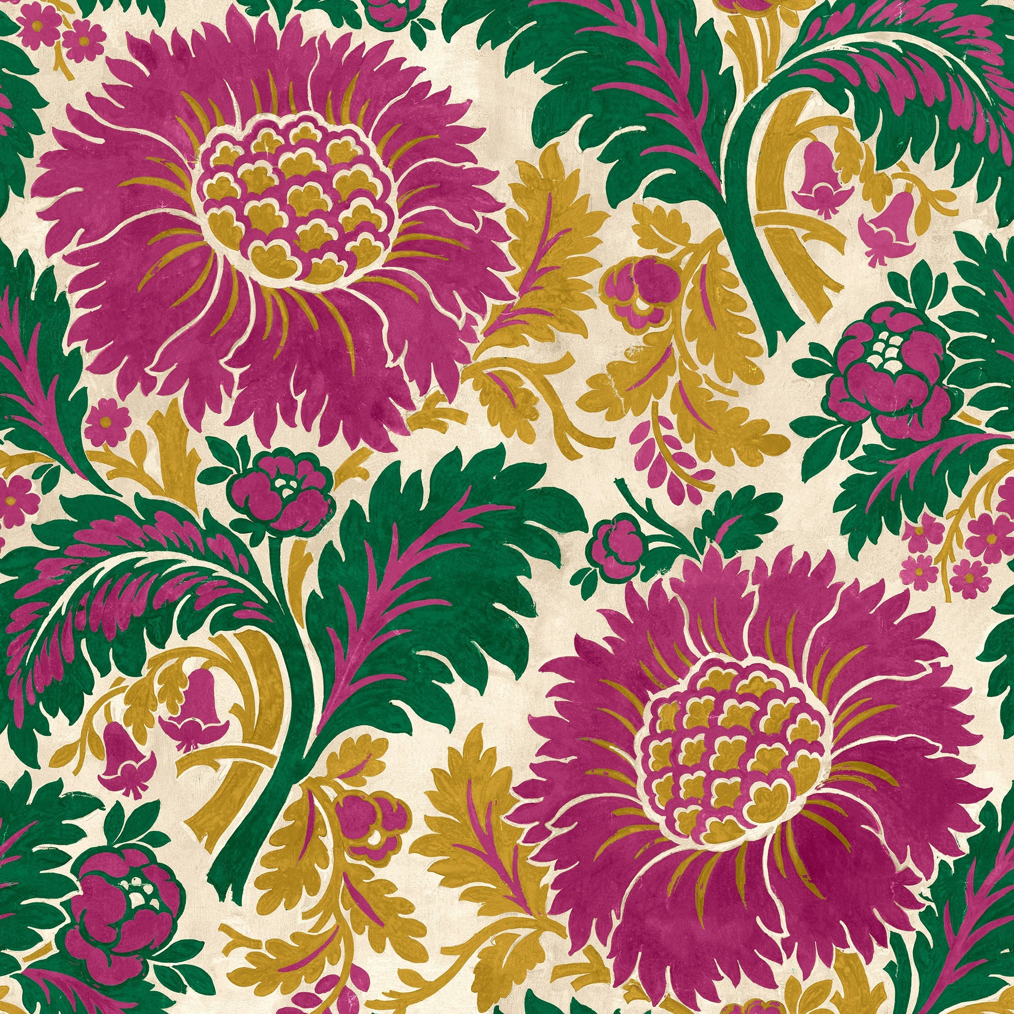 Chinese Damask Emerald Damaskus Wallpaper by Coordonné
