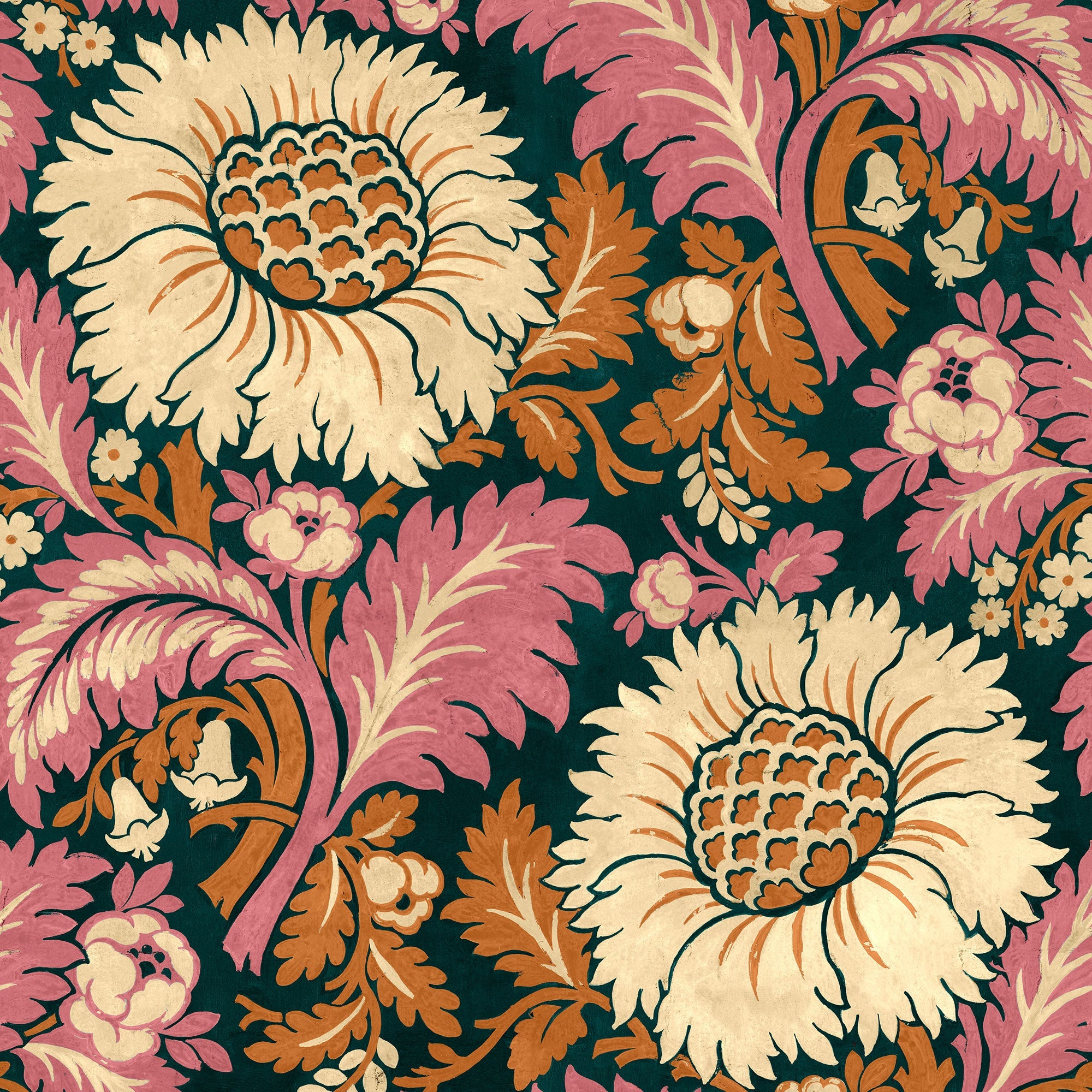 Chinese Damask Coral Damaskus Wallpaper by Coordonné