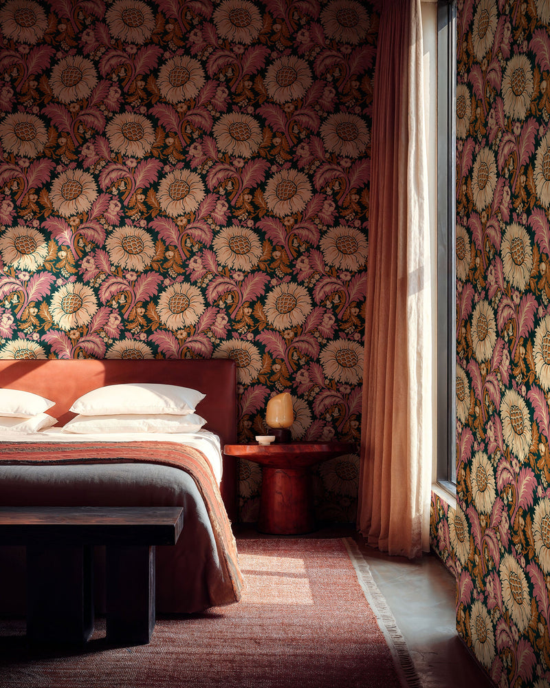 Chinese Damask Coral Damaskus Wallpaper by Coordonné
