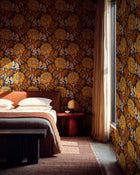 Chinese Damask Mustard Damaskus Wallpaper by Coordonné