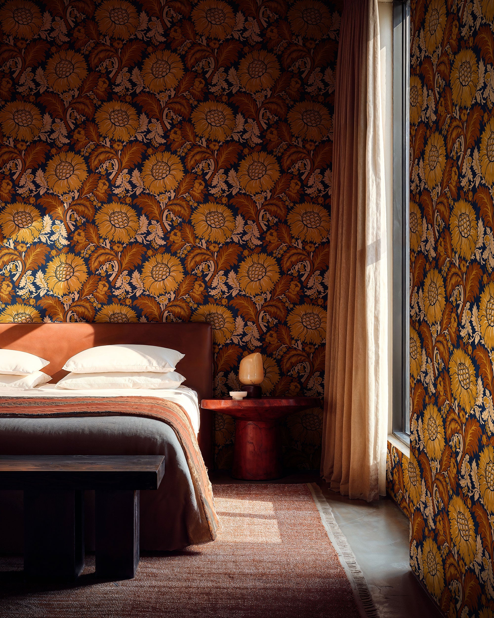 Chinese Damask Mustard Damaskus Wallpaper by Coordonné