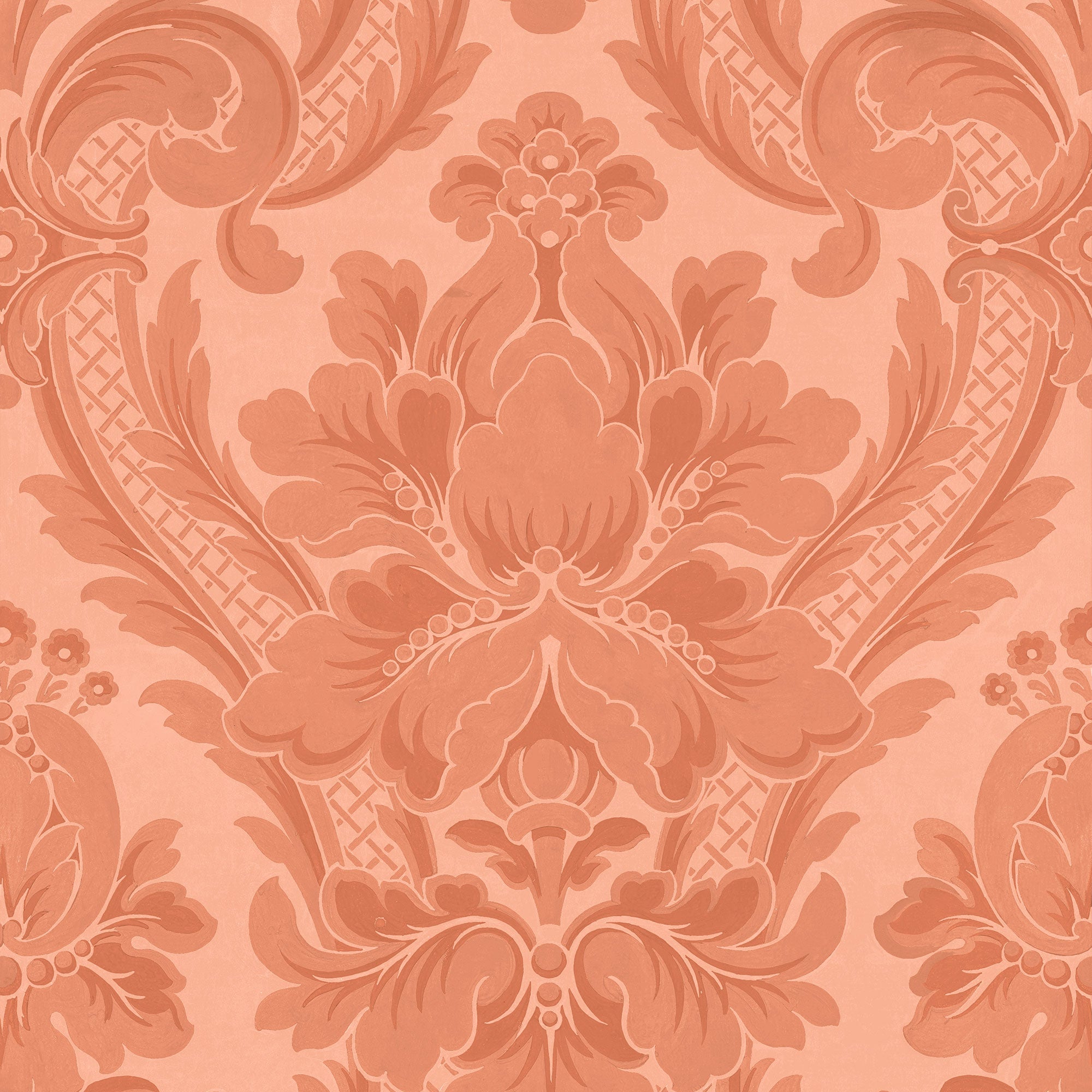 Venetian Damask Peach Damaskus Wallpaper by Coordonné