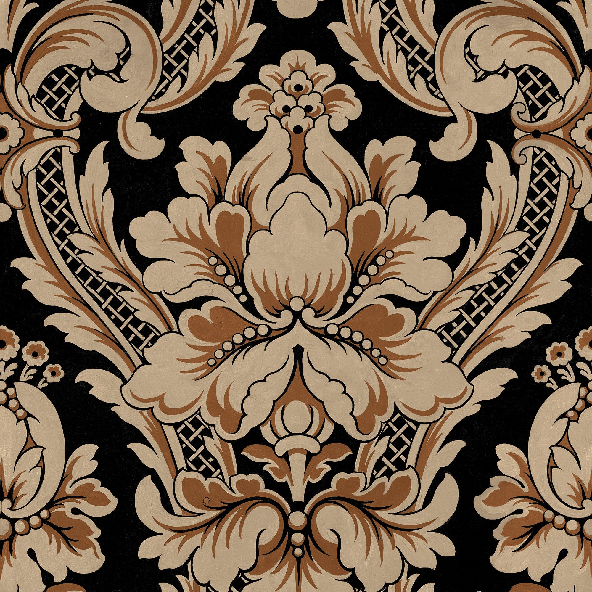 Venetian Damask Onyx Damaskus Wallpaper by Coordonné