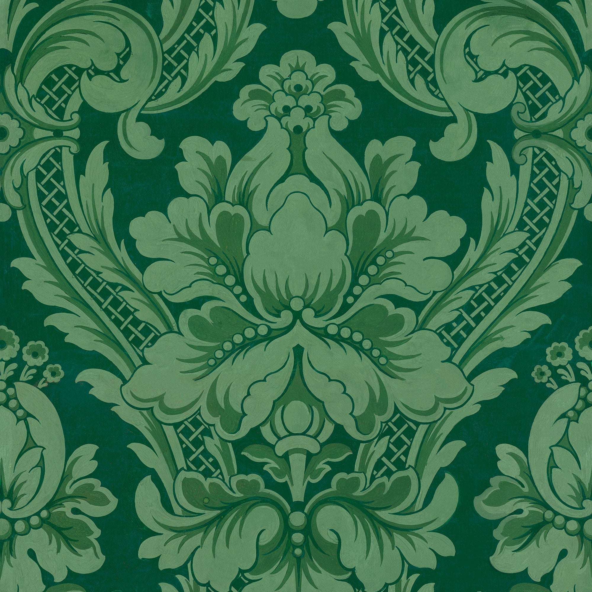 Venetian Damask Emerald Damaskus Wallpaper by Coordonné