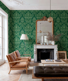 Venetian Damask Emerald Damaskus Wallpaper by Coordonné