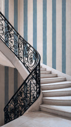Florentine Stripe Sapphire Damaskus Wallpaper by Coordonné