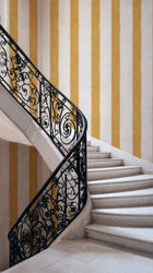 Florentine Stripe Mustard Damaskus Wallpaper by Coordonné