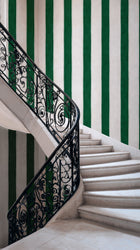 Florentine Stripe Emerald Damaskus Wallpaper by Coordonné