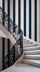 Florentine Stripe Ultramar Damaskus Wallpaper by Coordonné