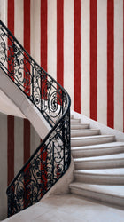Florentine Stripe Vermilion Damaskus Wallpaper by Coordonné