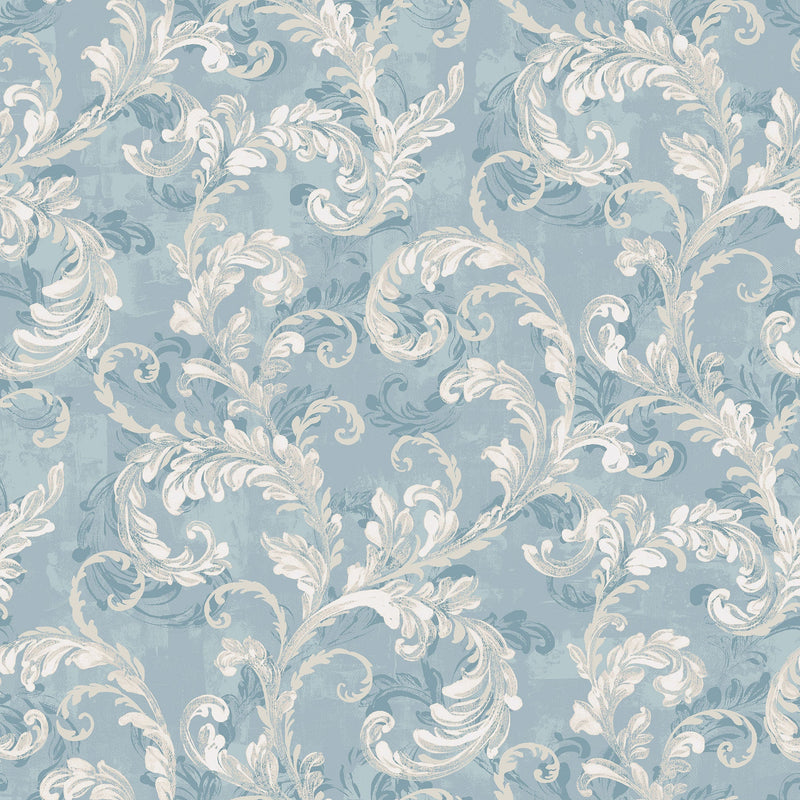 Byzantine Damask Sapphire Damaskus Wallpaper by Coordonné