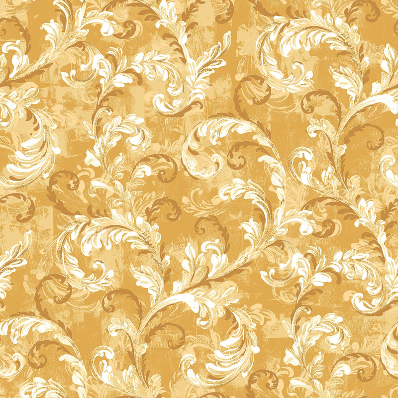 Byzantine Damask Mustard Damaskus Wallpaper by Coordonné