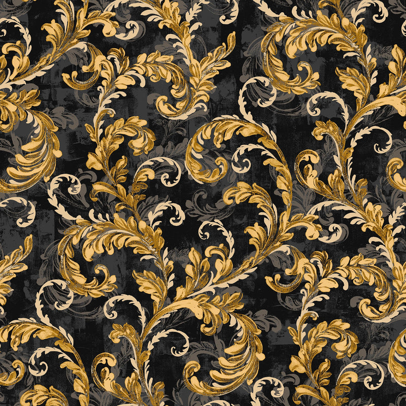 Byzantine Damask Onyx Damaskus Wallpaper by Coordonné