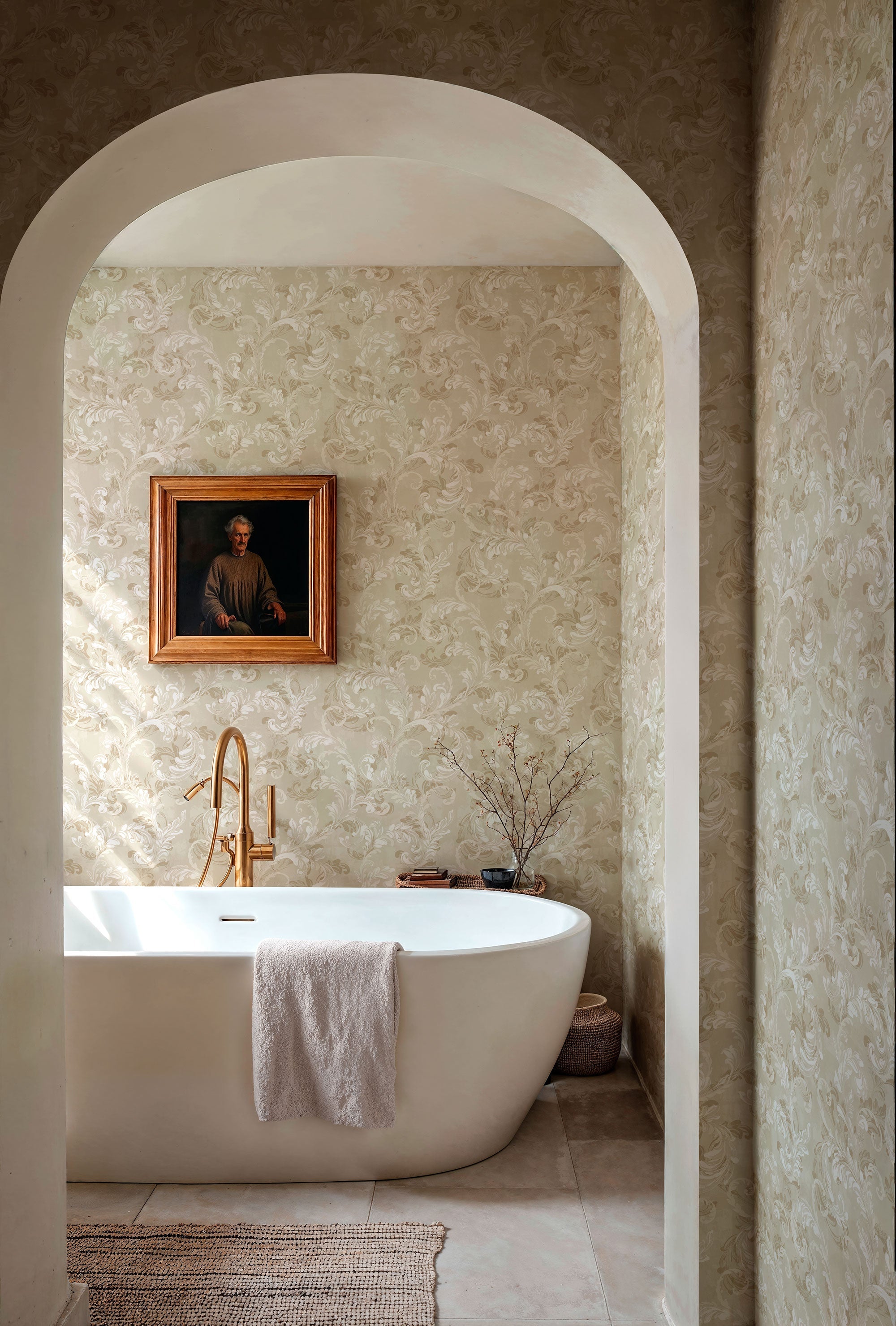 Byzantine Damask Stone Damaskus Wallpaper by Coordonné