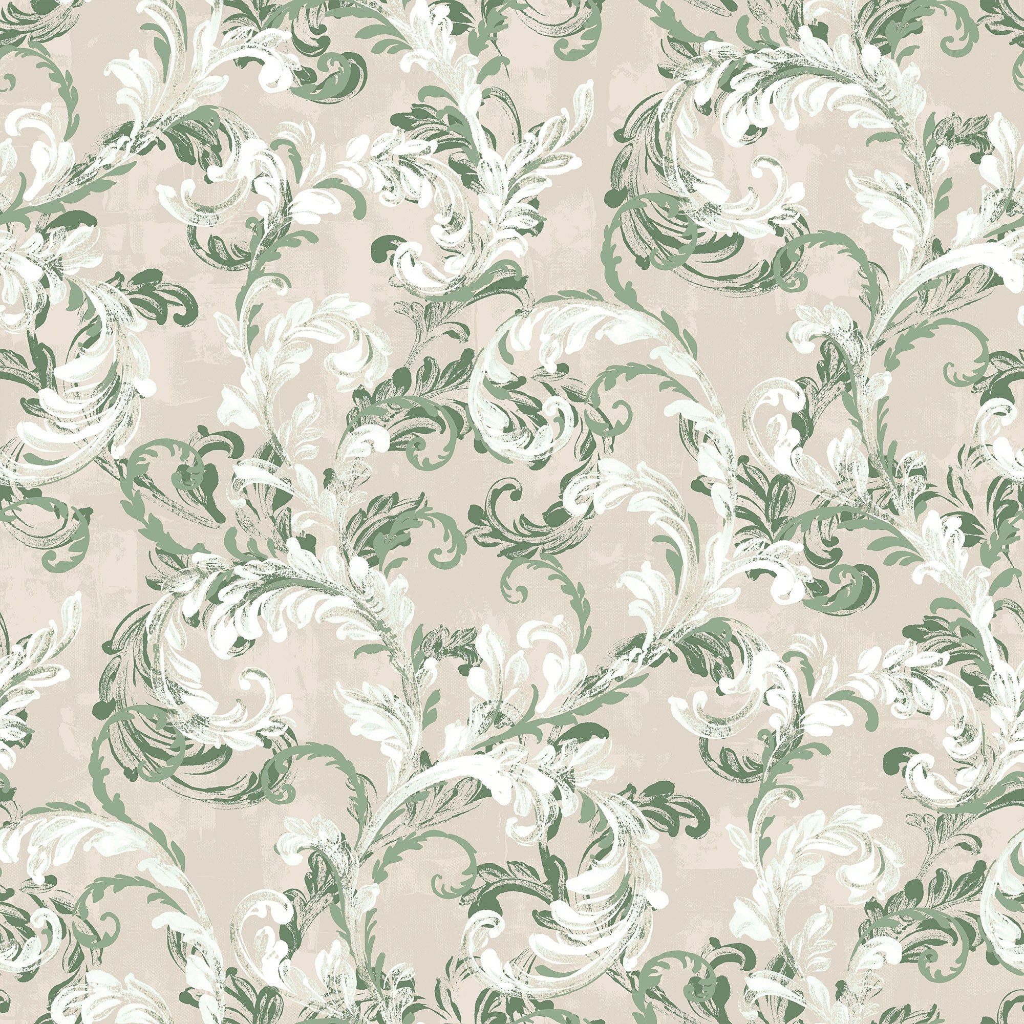 Byzantine Damask Sage Damaskus Wallpaper by Coordonné