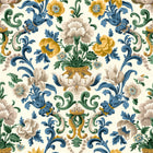 Aranjuez Damask Sapphire Damaskus Wallpaper by Coordonné