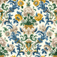 Aranjuez Damask Sapphire Damaskus Wallpaper by Coordonné