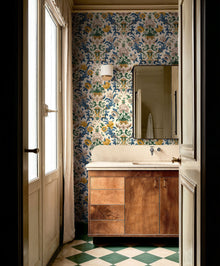 Aranjuez Damask Sapphire Damaskus Wallpaper by Coordonné