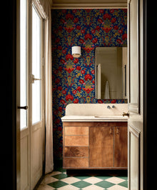 Aranjuez Damask Vermilion Damaskus Wallpaper by Coordonné
