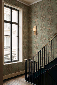 French Damask Sage Damaskus Wallpaper by Coordonné