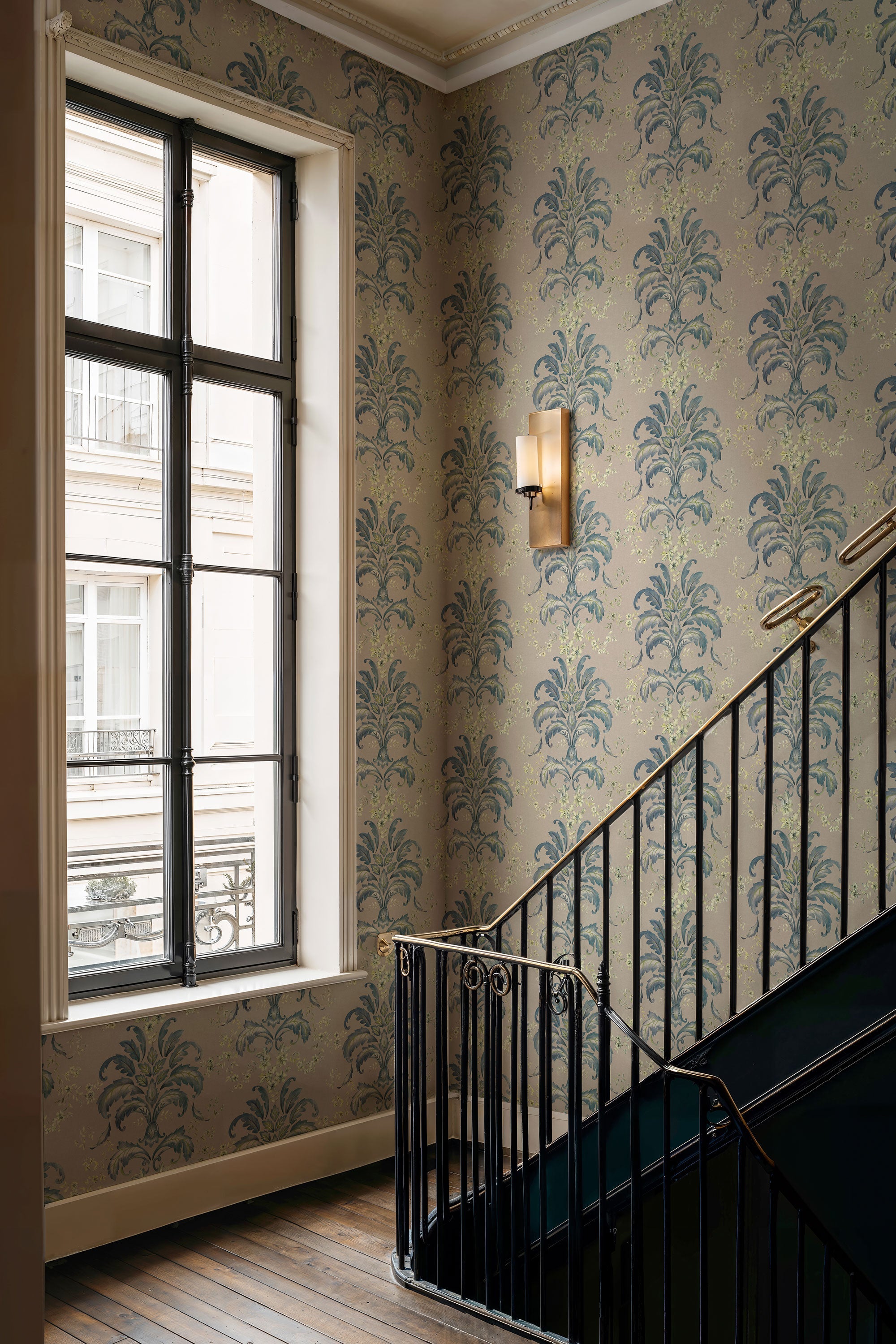 French Damask Sapphire Damaskus Wallpaper by Coordonné