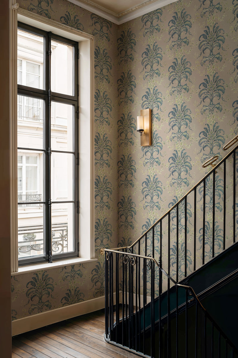 French Damask Sapphire Damaskus Wallpaper by Coordonné