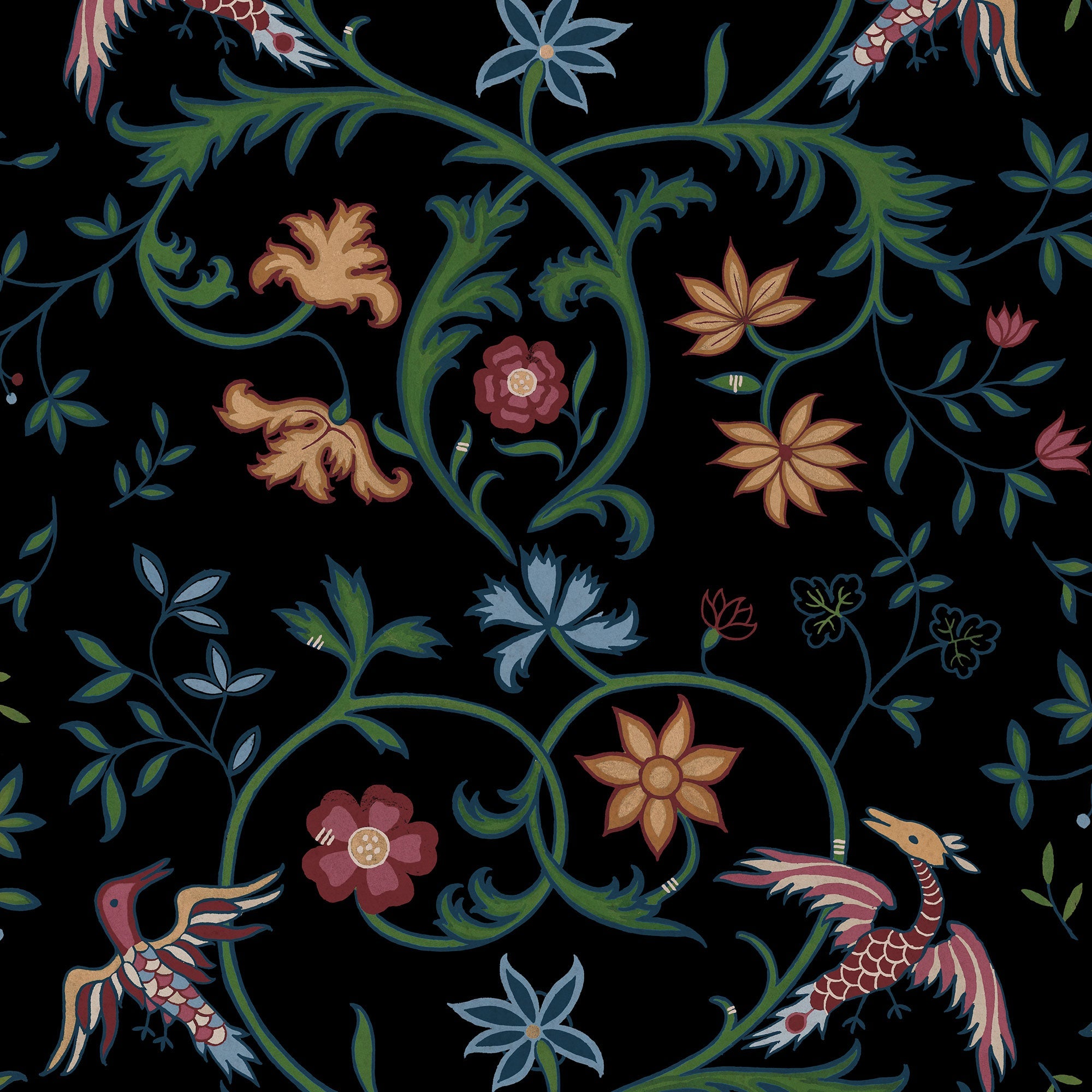 Antwerp Damask Onyx Damaskus Wallpaper by Coordonné