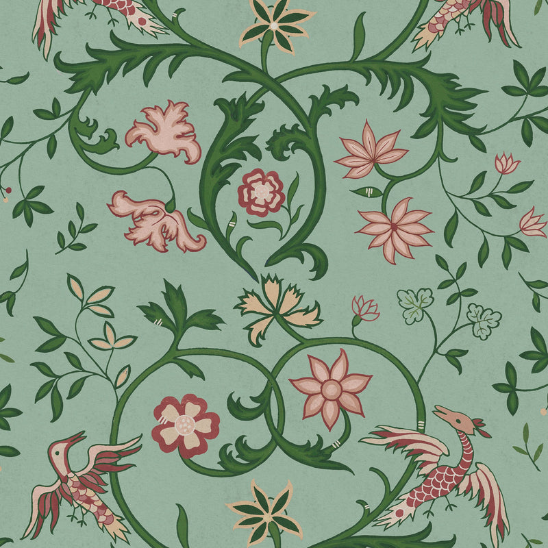 Antwerp Damask Sage Damaskus Wallpaper by Coordonné