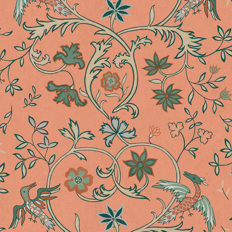 Antwerp Damask Peach Damaskus Wallpaper by Coordonné