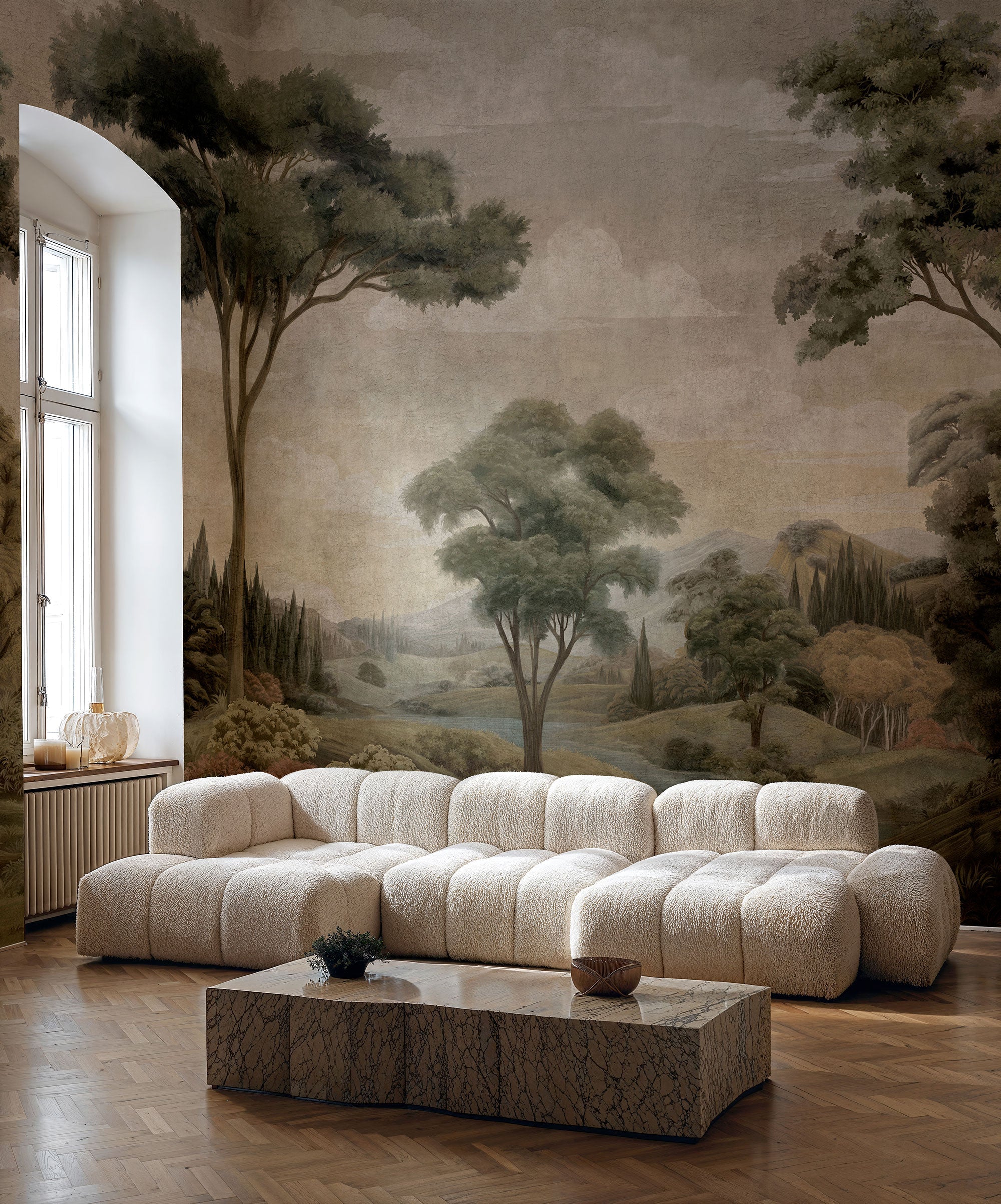 Silk Route Sage Damaskus Mural by Coordonné (400x280cm)
