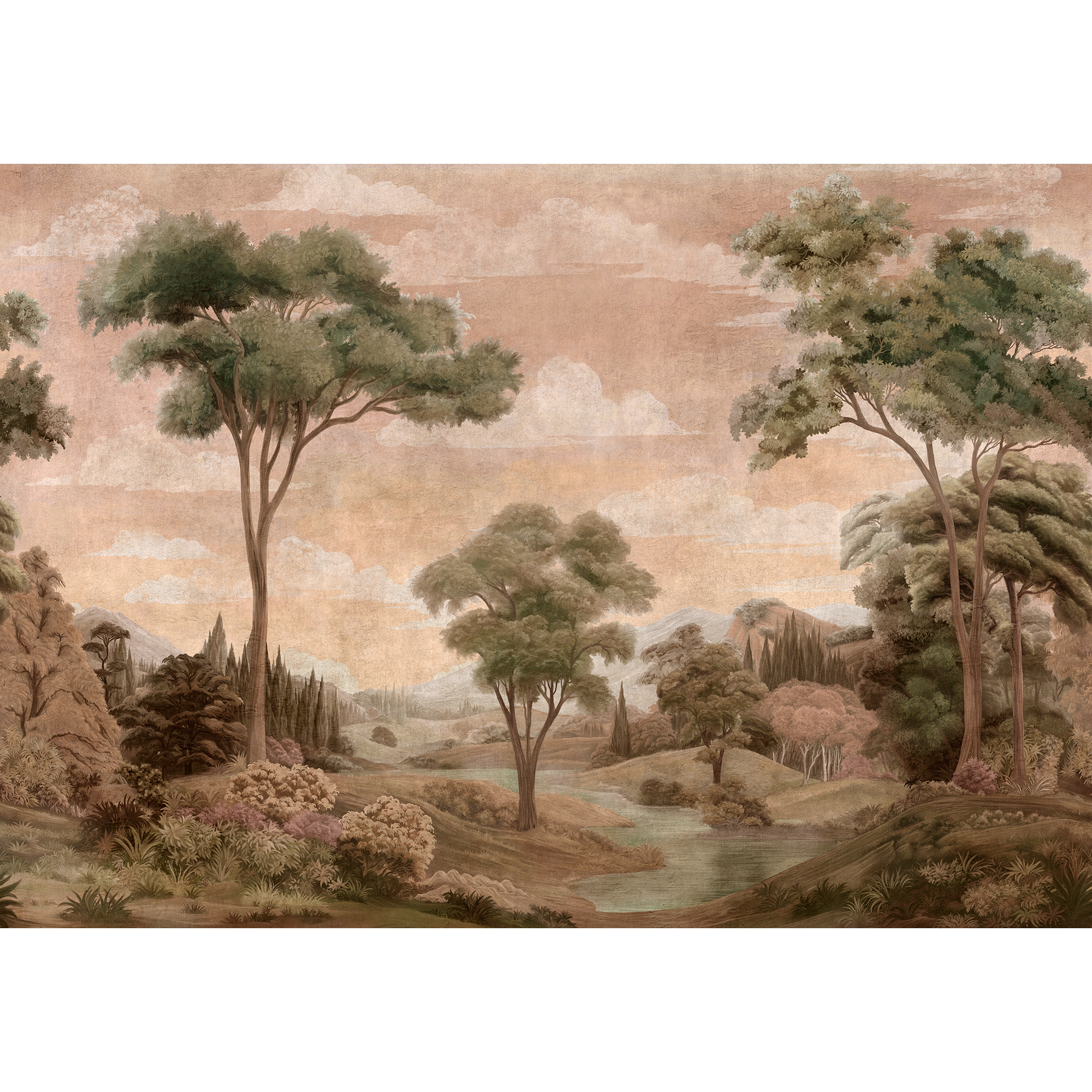 Silk Route Peach Damaskus Mural by Coordonné (400x280cm)