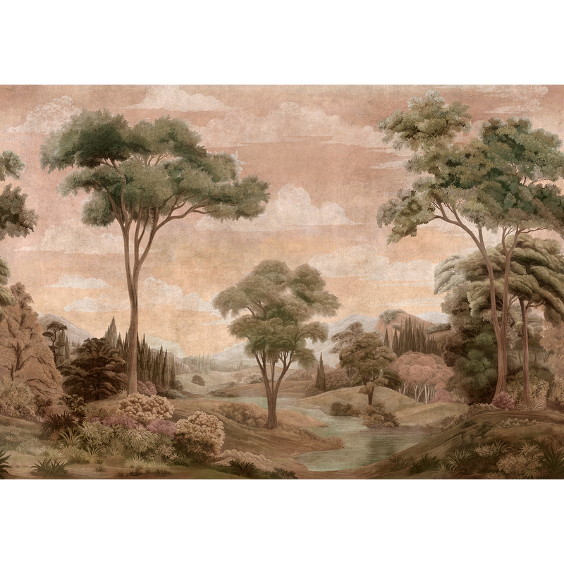 Silk Route Peach Damaskus Mural by Coordonné (400x280cm)