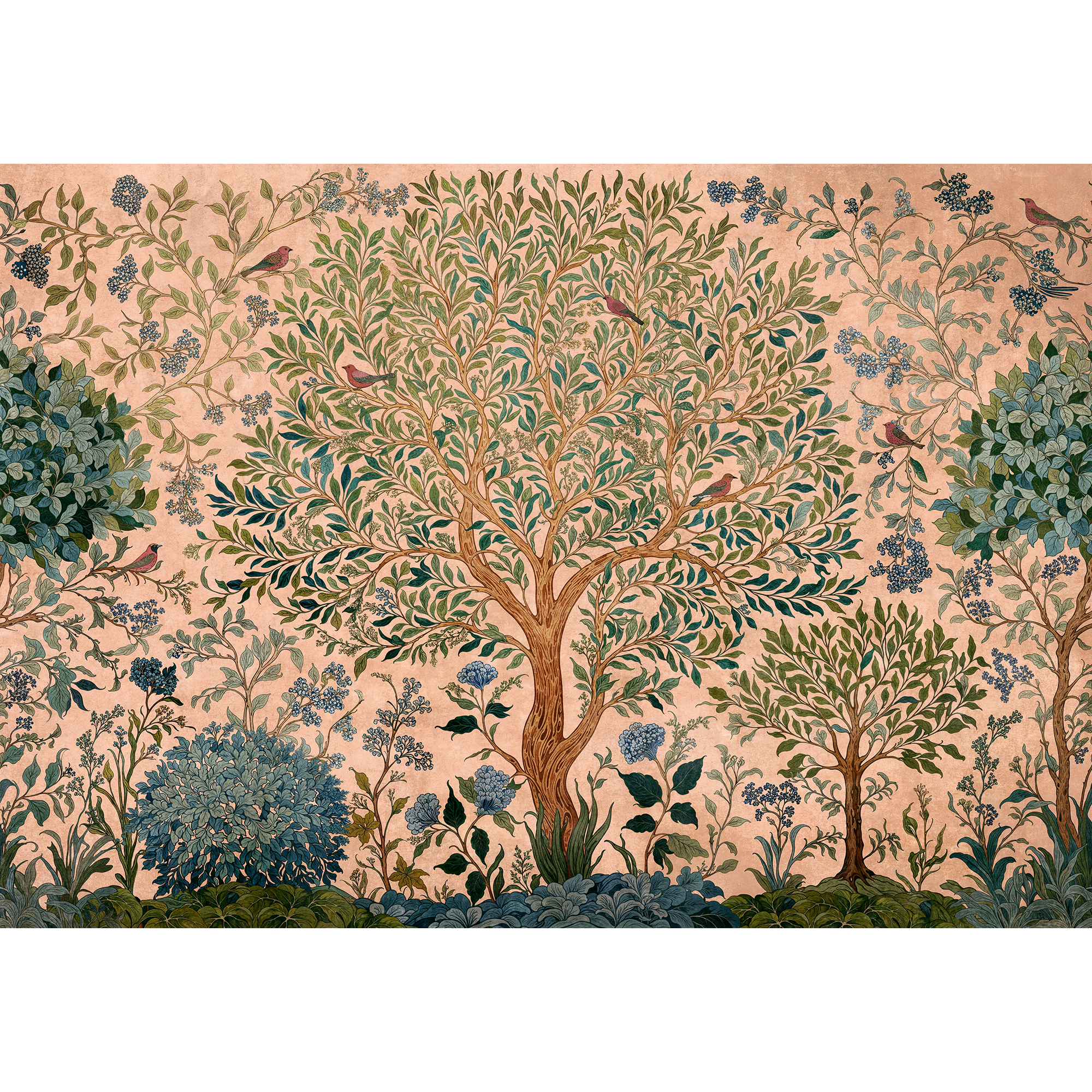 Varanasi Tree Peach Damaskus Mural by Coordonné (400x280cm)