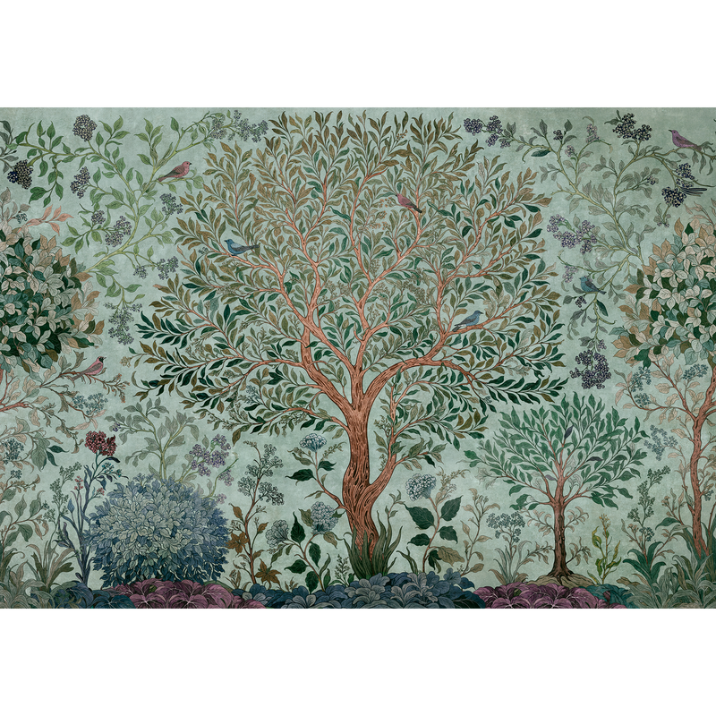 Varanasi Tree Sapphire Damaskus Mural by Coordonné (400x280cm)