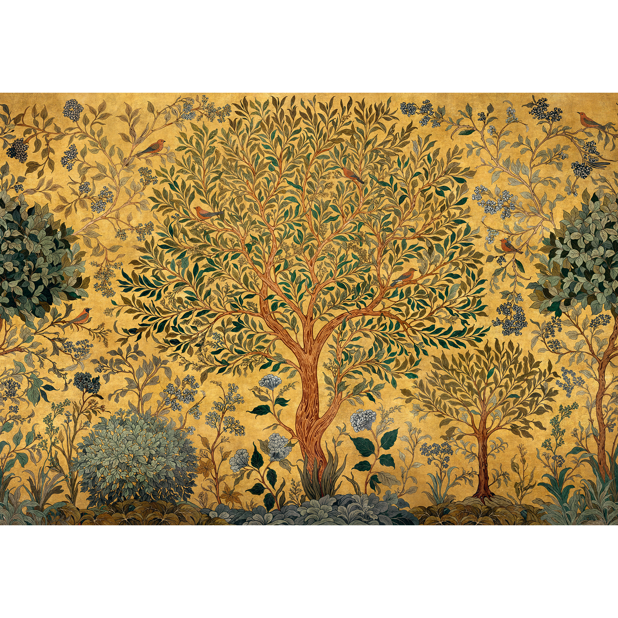 Varanasi Tree Mustard Damaskus Mural by Coordonné (400x280cm)