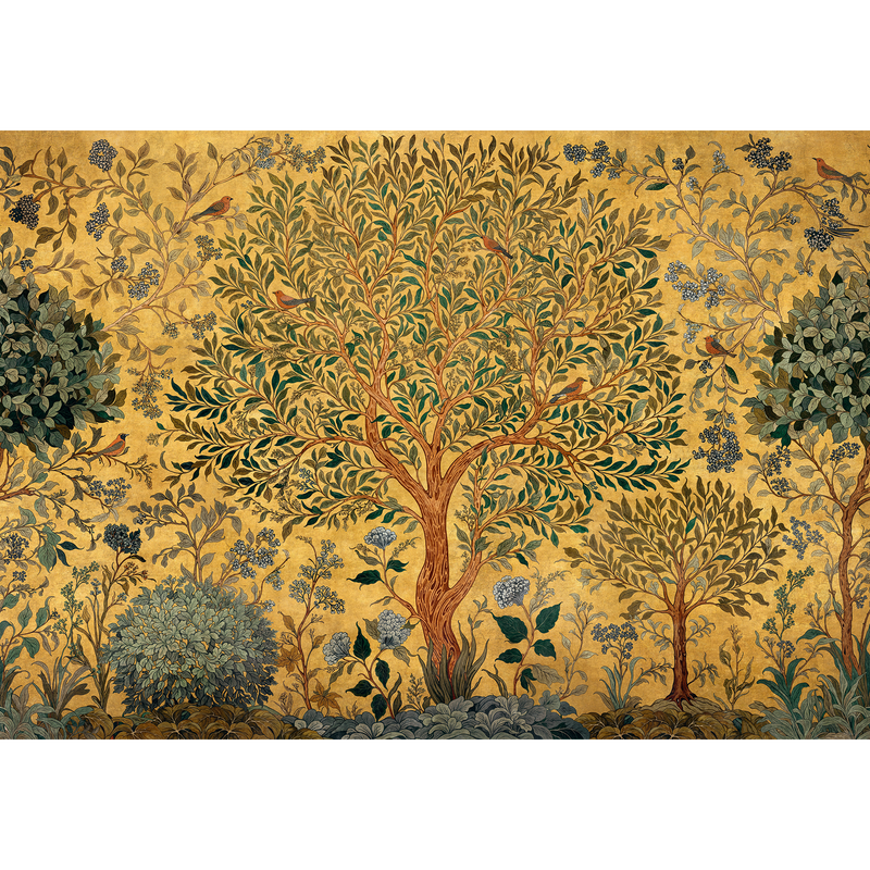 Varanasi Tree Mustard Damaskus Mural by Coordonné (400x280cm)