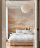 Cumulus Clouds Coral Damaskus Mural by Coordonné (400x280cm)
