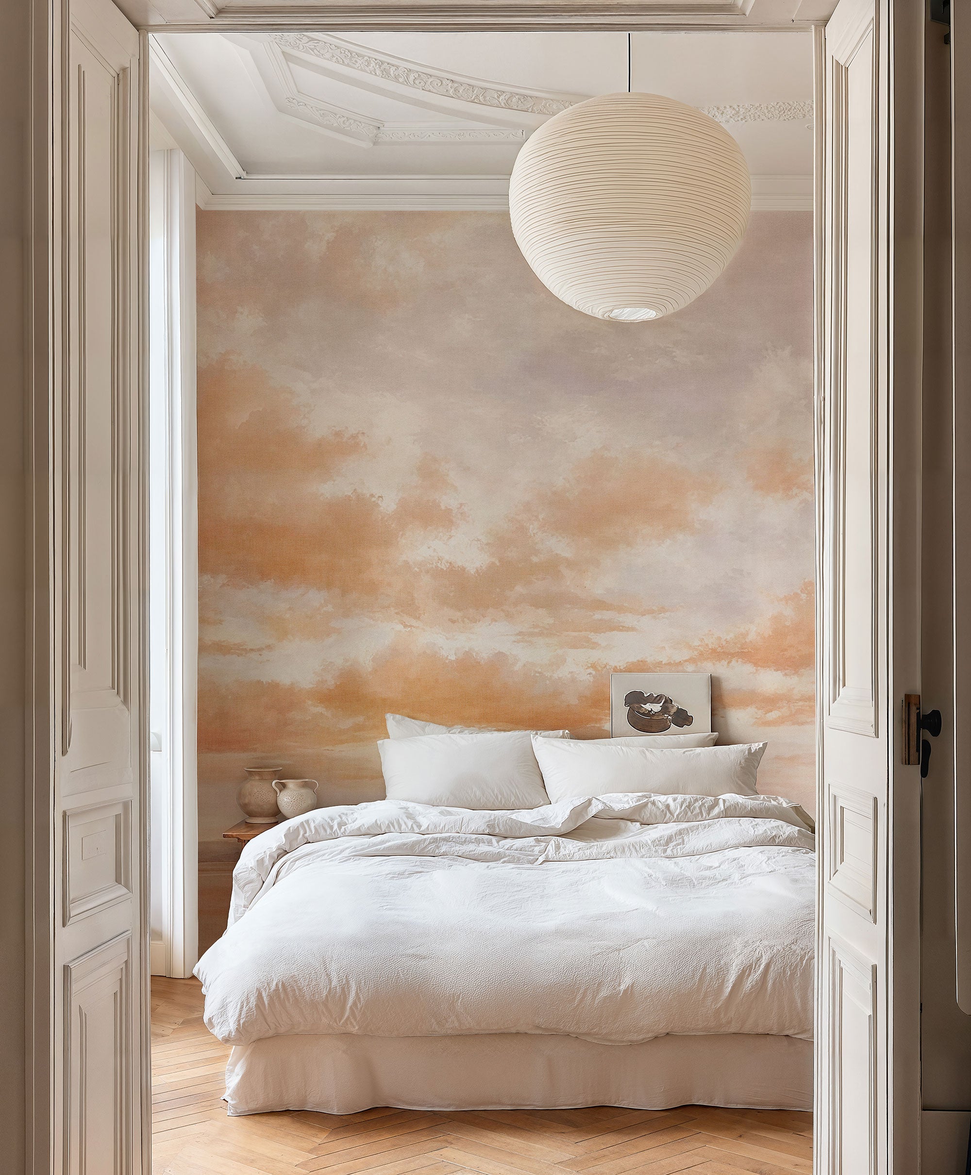 Cumulus Clouds Coral Damaskus Mural by Coordonné (400x280cm)