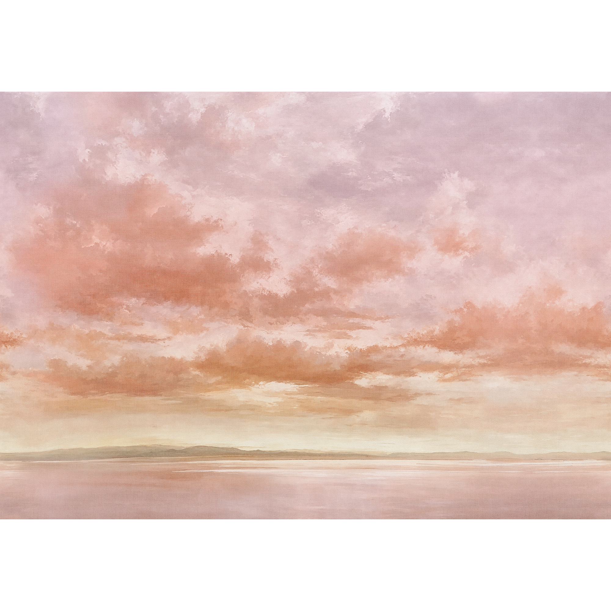 Cumulus Clouds Peach Damaskus Mural by Coordonné (400x280cm)