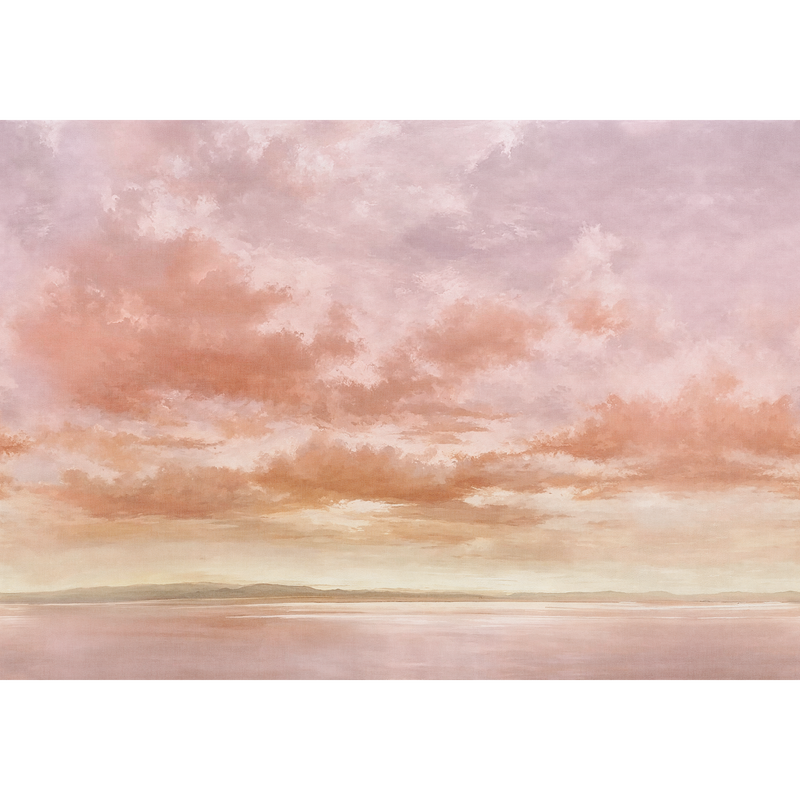 Cumulus Clouds Peach Damaskus Mural by Coordonné (400x280cm)