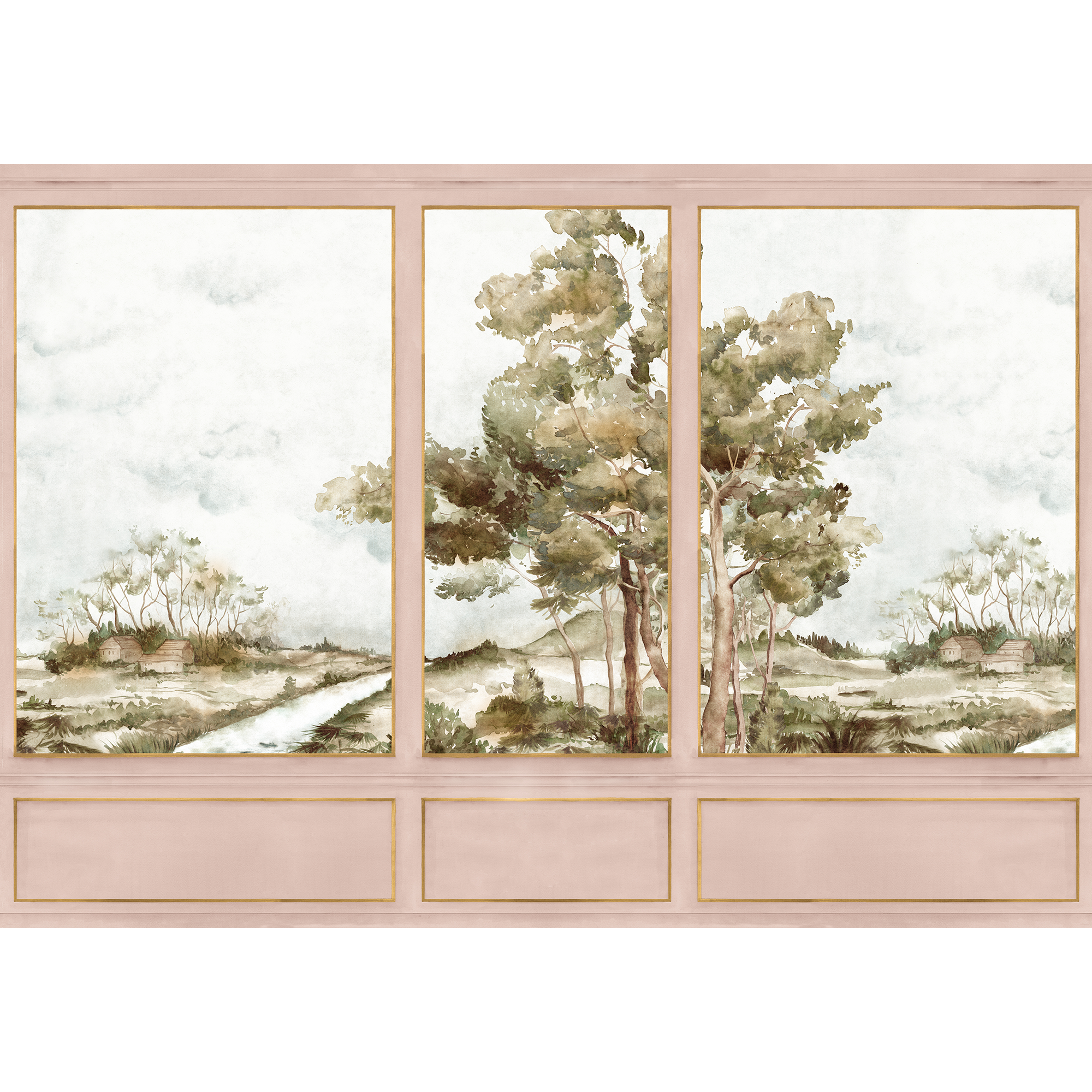 Damaskus View Peach Damaskus Mural by Coordonné (400x280cm)