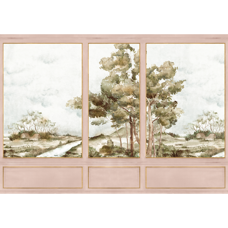 Damaskus View Peach Damaskus Mural by Coordonné (400x280cm)