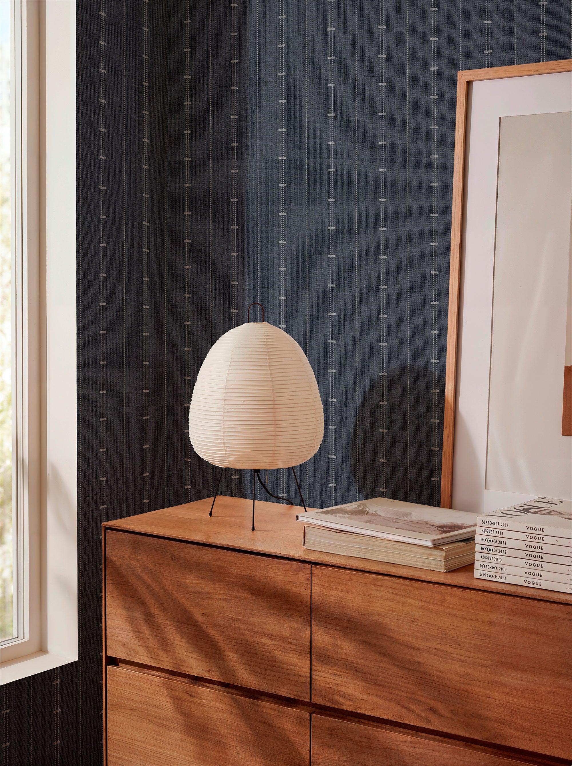 Raíces Blue/Navy Raffias Eco Wallpaper by Coordonné