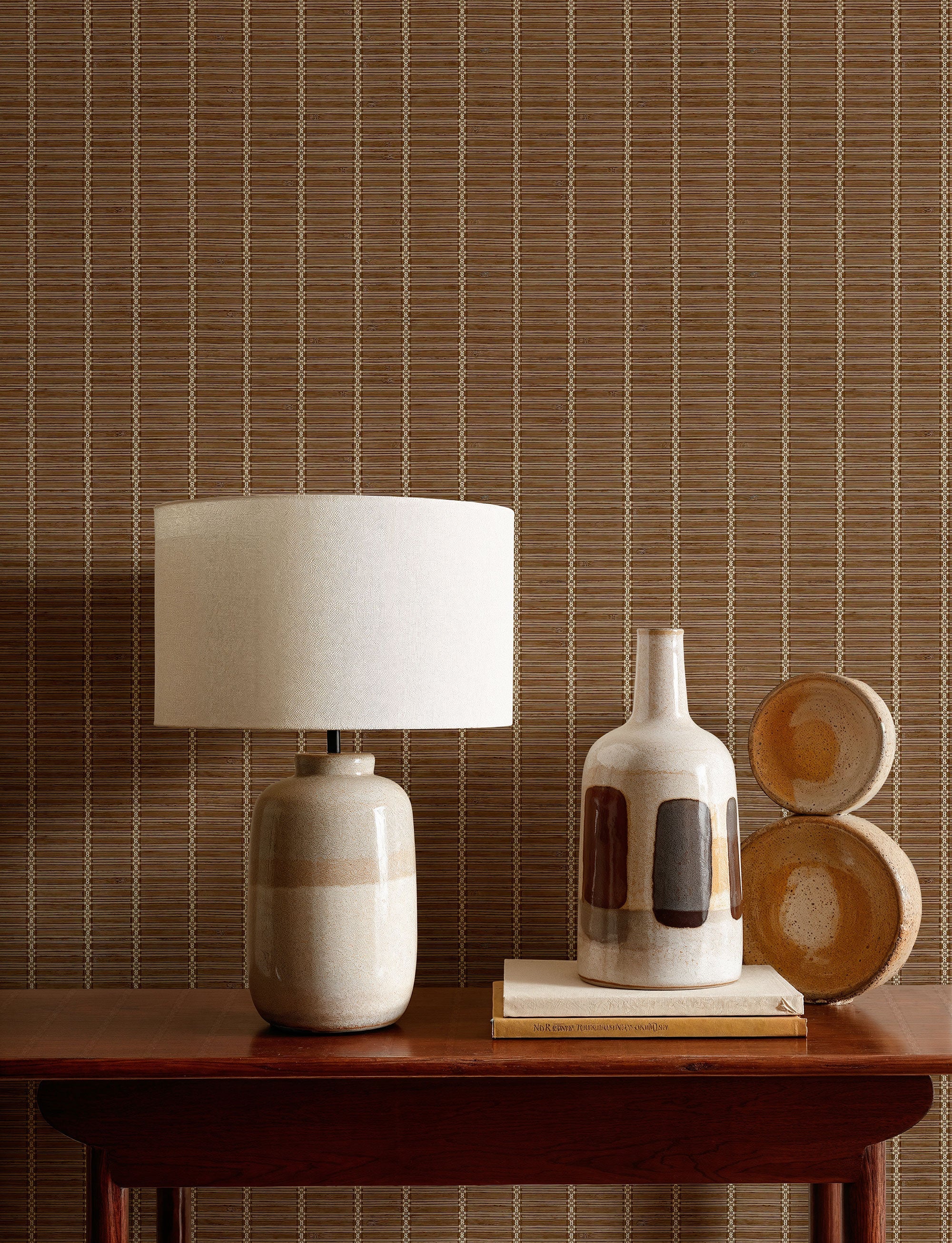 Estera Brown 2 Raffias Eco Wallpaper by Coordonné