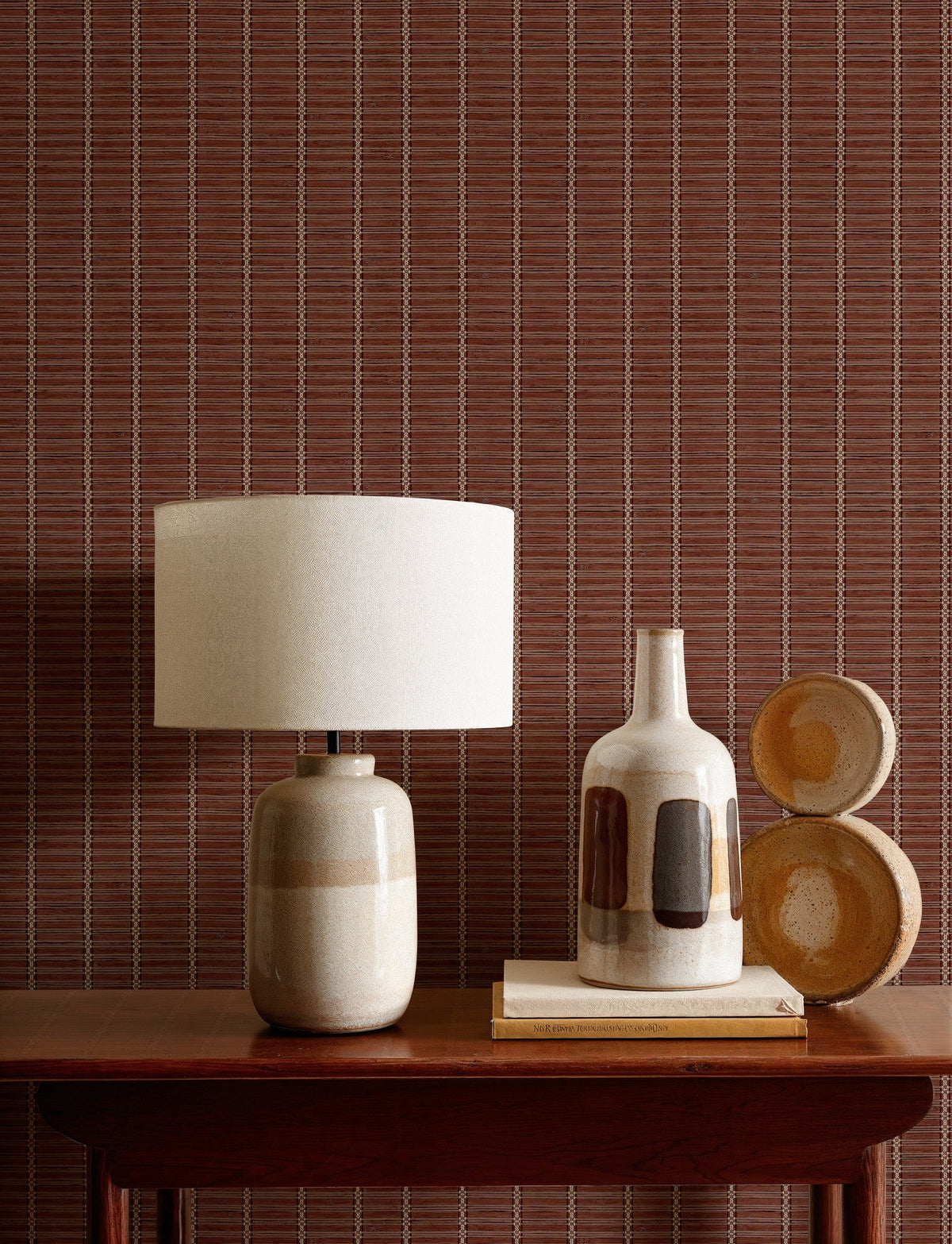 D00216 Estera Red/Wine Raffias Eco Wallpaper by Coordonné